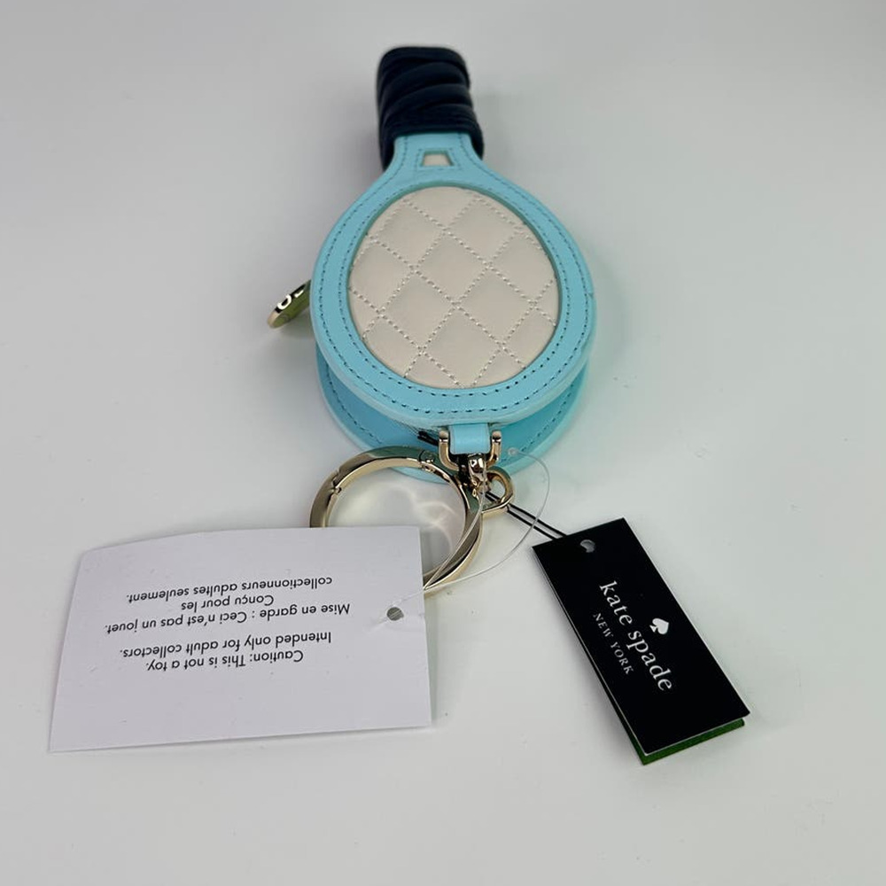 Kate Spade Grand 3D Tennis Racquet Bag Charm and Card Holder. - Picture 5 of 12